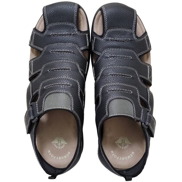 Dockers Men Searose Closed-Toe Fisherman Sandals Black Faux Leather Size US 9M main image 4